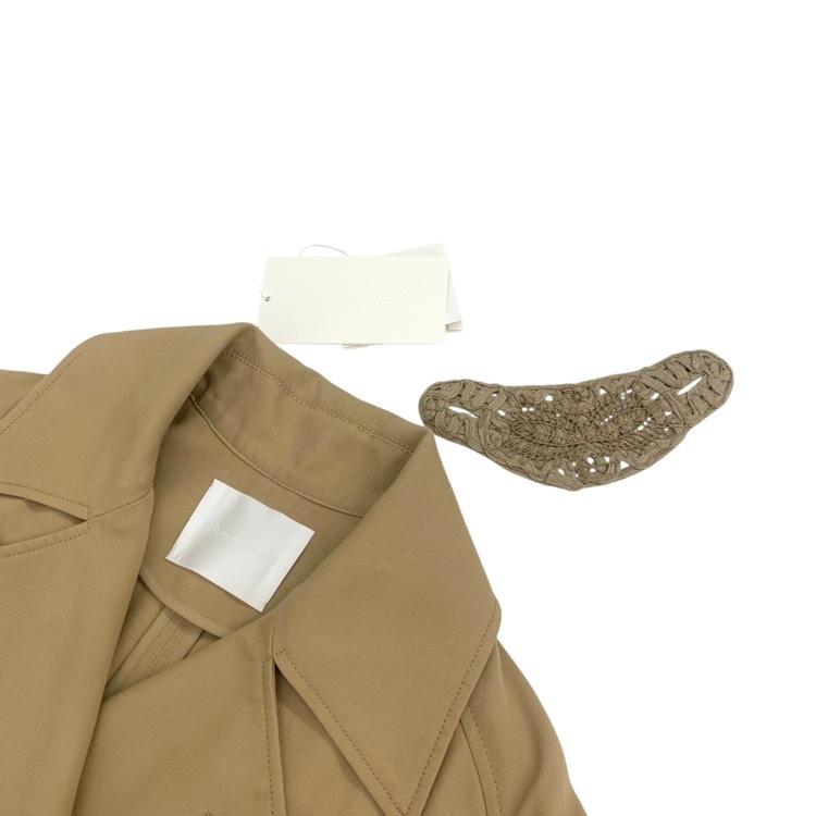 2026SS Mame Kurogouchi マメクロゴウチ Cording Embroidery Detailed Trench Coat コード刺繍オーバーサイズトレンチコート ベージュ 1 MM26SS-CO022