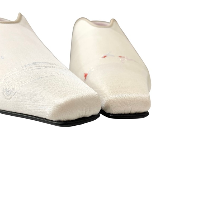 未使用品 24.5cm Mame Kurogouchi マメクロゴウチ Curved Line Low Heel Nature Pattern Babouche Shoes ジャカードパンプス MM25SS-AC309