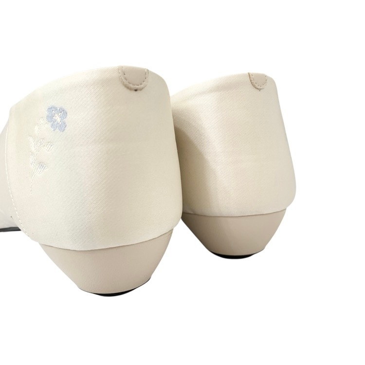 未使用品 24.5cm Mame Kurogouchi マメクロゴウチ Curved Line Low Heel Nature Pattern Babouche Shoes ジャカードパンプス MM25SS-AC309