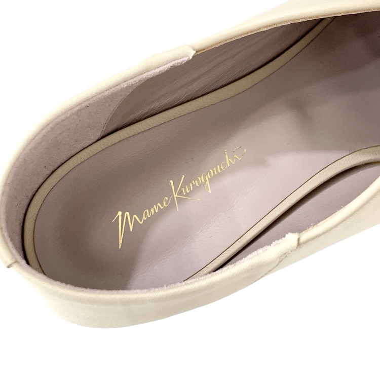 未使用品 24.5cm Mame Kurogouchi マメクロゴウチ Curved Line Low Heel Nature Pattern Babouche Shoes ジャカードパンプス MM25SS-AC309