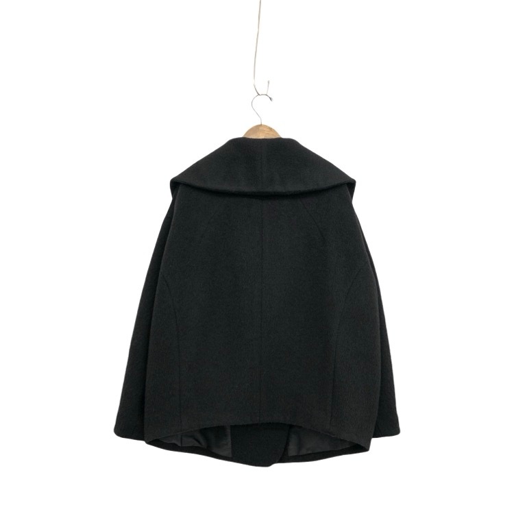 2025AW Mame Kurogouchi マメクロゴウチ Wool Arupaka Shawl Collar Short Cort ショールカラーショートコート ブラック 1 MM25FW-CO044