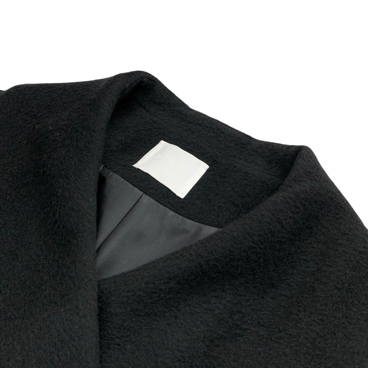 2025AW Mame Kurogouchi マメクロゴウチ Wool Arupaka Shawl Collar Short Cort ショールカラーショートコート ブラック 1 MM25FW-CO044