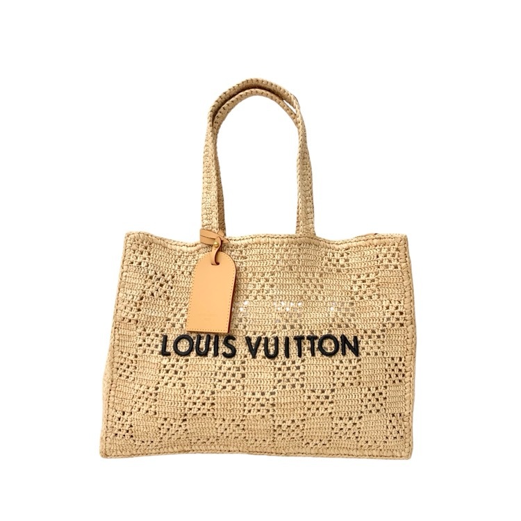 LOUIS VUITTON ルイ・ヴィトン サマーショッパートート ダミエ MM M25008 メンズ ラフィア