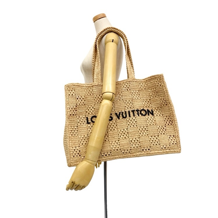 LOUIS VUITTON ルイ・ヴィトン サマーショッパートート ダミエ MM M25008 メンズ ラフィア