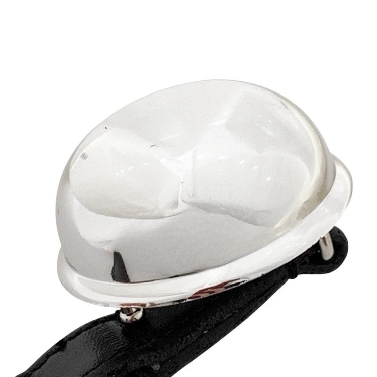 HARUNOBUMURATA ハルノブムラタ CUPOLABELT メタルバックル レザーベルト シルバー×ブラック HM23W1204-NUM01