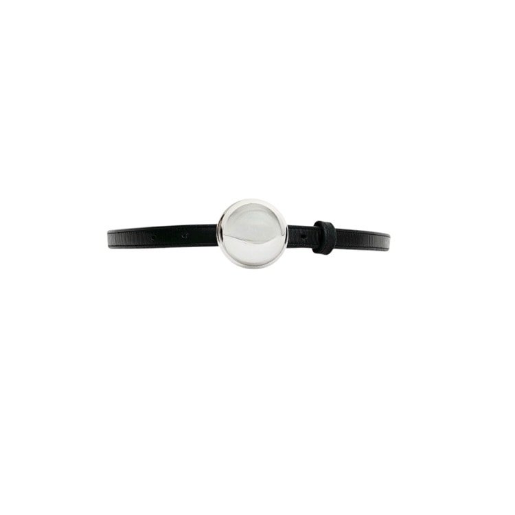 HARUNOBUMURATA ハルノブムラタ CUPOLABELT メタルバックル レザーベルト シルバー×ブラック HM23W1204-NUM01