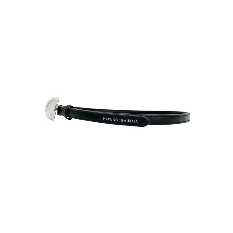 HARUNOBUMURATA ハルノブムラタ CUPOLABELT メタルバックル レザーベルト シルバー×ブラック HM23W1204-NUM01