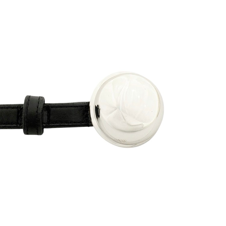 HARUNOBUMURATA ハルノブムラタ CUPOLABELT メタルバックル レザーベルト シルバー×ブラック HM23W1204-NUM01