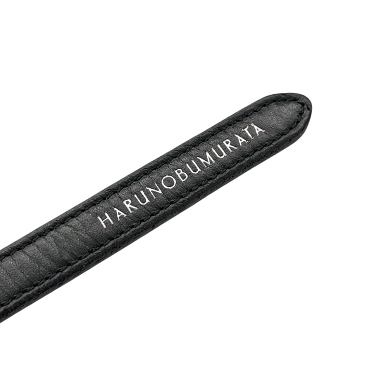 HARUNOBUMURATA ハルノブムラタ CUPOLABELT メタルバックル レザーベルト シルバー×ブラック HM23W1204-NUM01