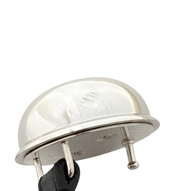 HARUNOBUMURATA ハルノブムラタ CUPOLABELT メタルバックル レザーベルト シルバー×ブラック HM23W1204-NUM01
