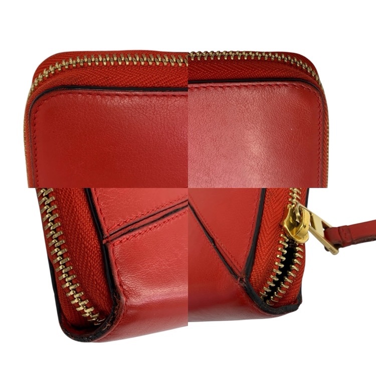 LOEWE ロエベ パズル アナグラム ロゴラウンドファスナー 長財布 レッド