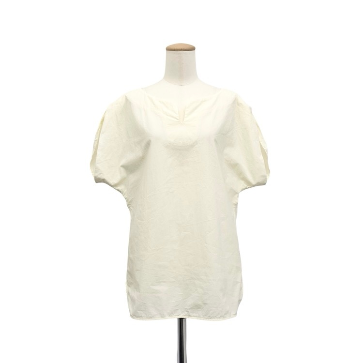 Mame Kurogouchi マメクロゴウチ Dry Touch Cotton Blouse ドライタッチコットンブラウス エクリュ 2 MM23PF-SH722