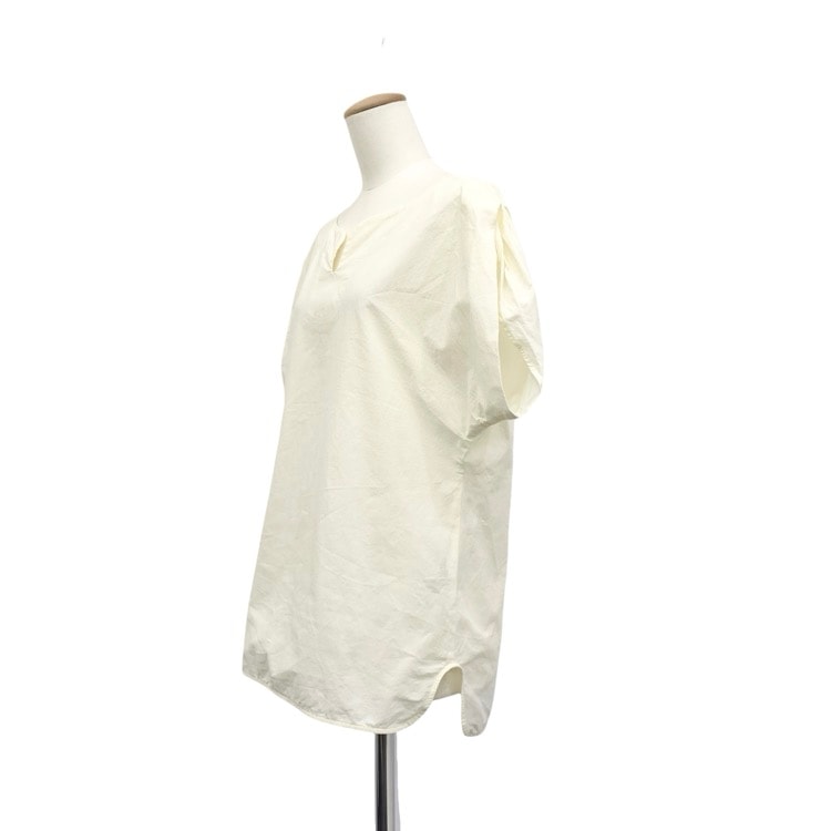 Mame Kurogouchi マメクロゴウチ Dry Touch Cotton Blouse ドライタッチコットンブラウス エクリュ 2 MM23PF-SH722