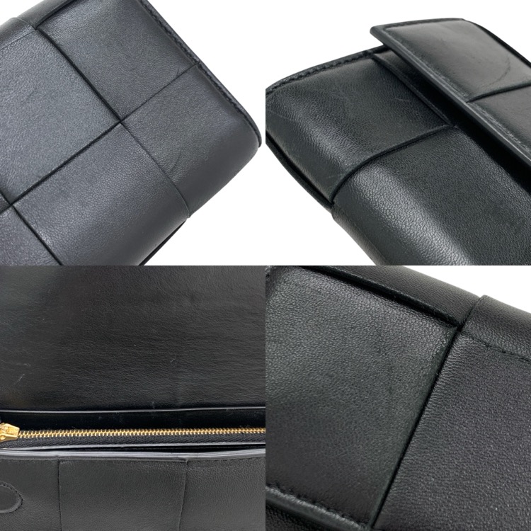 BOTTEGA VENETA ボッテガヴェネタ カセットラージフラップウォレット 長財布 ブラック
