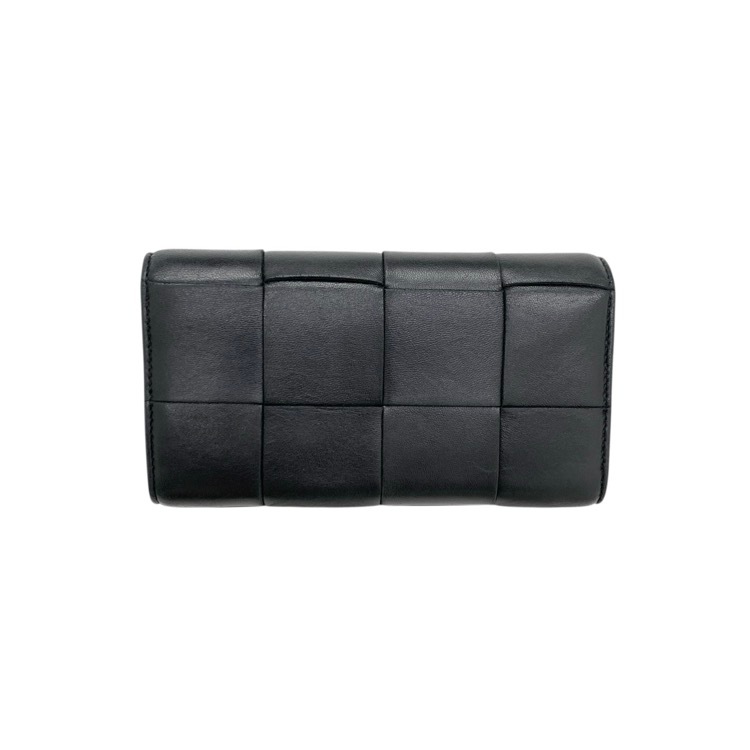 BOTTEGA VENETA ボッテガヴェネタ カセットラージフラップウォレット 長財布 ブラック
