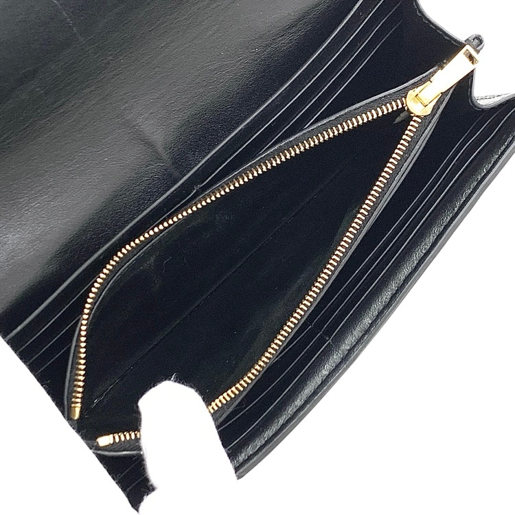 BOTTEGA VENETA ボッテガヴェネタ カセットラージフラップウォレット 長財布 ブラック
