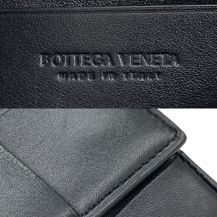 BOTTEGA VENETA ボッテガヴェネタ カセットラージフラップウォレット 長財布 ブラック