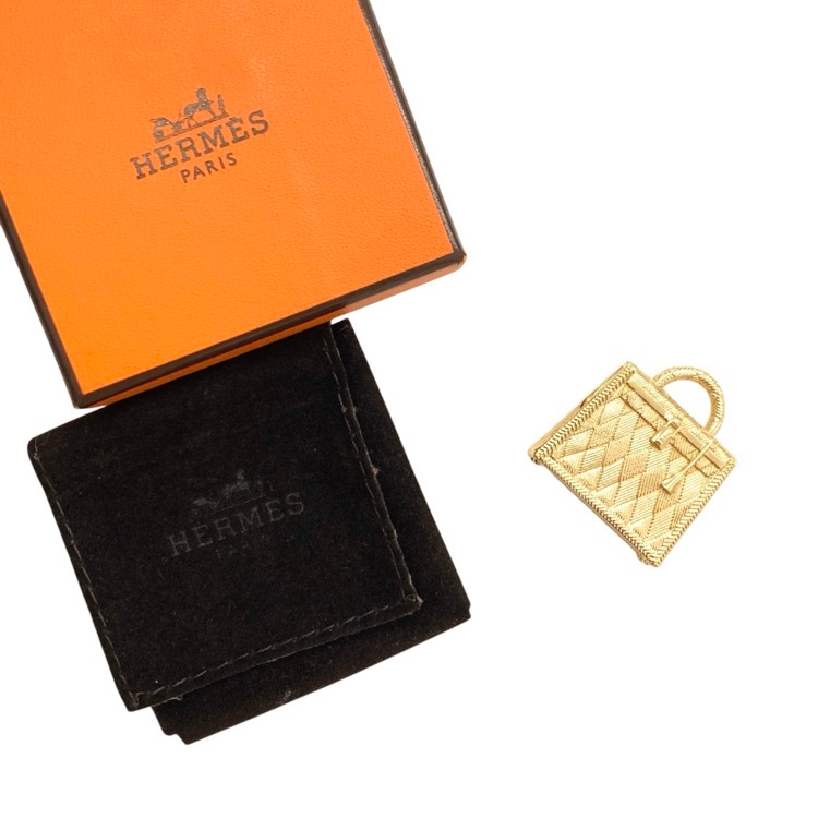 HERMES エルメス キュリオジテ ケリー ペンダントトップ チャーム ゴールドカラー