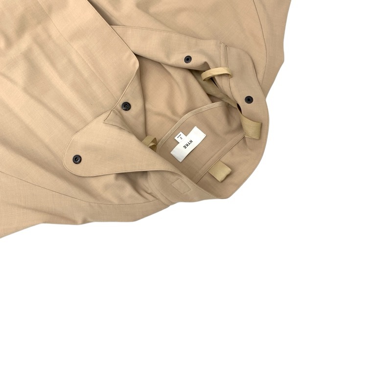 HYKE ハイク 三越伊勢丹別注 WOOL MILITARY COAT ウールミリタリーコート オートミール 2 27059