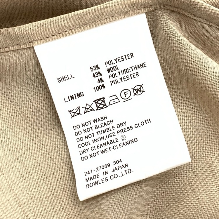 HYKE ハイク 三越伊勢丹別注 WOOL MILITARY COAT ウールミリタリーコート オートミール 2 27059
