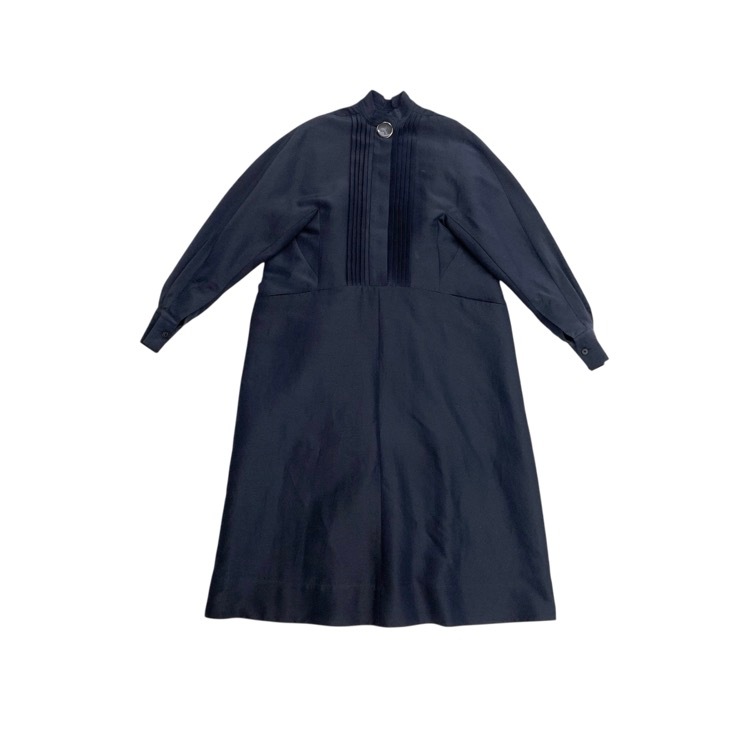 HARUNOBUMURATA ハルノブムラタ JULIAN コットンシルクコクーンドレス ワンピース ネイビー 38 HM24S456-FUJ05