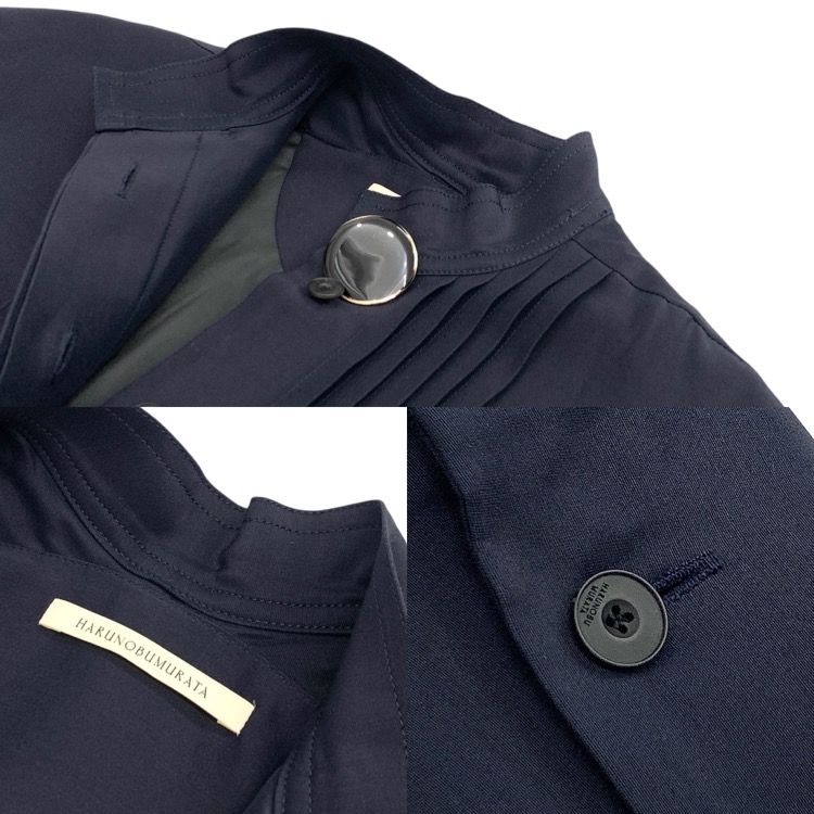 HARUNOBUMURATA ハルノブムラタ JULIAN コットンシルクコクーンドレス ワンピース ネイビー 38 HM24S456-FUJ05