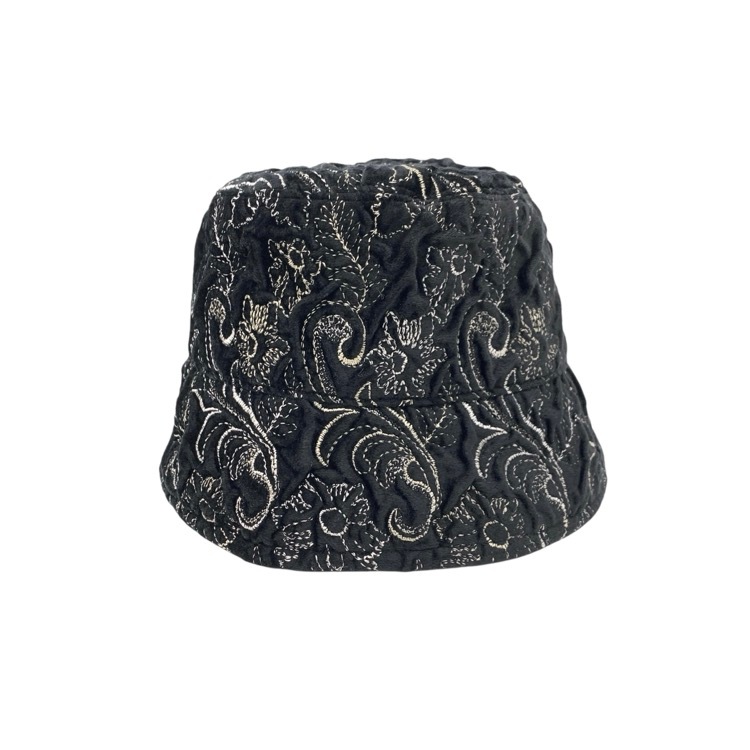 未使用品 MURRAL ミューラル Ice flower embroidery hat 氷花刺繍ハット ブラック Free 232081701013