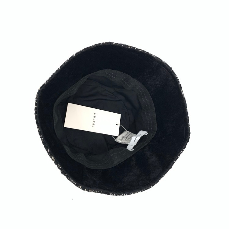 未使用品 MURRAL ミューラル Ice flower embroidery hat 氷花刺繍ハット ブラック Free 232081701013