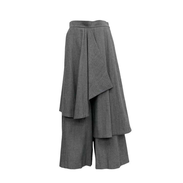 ENFOLD エンフォルド ランダムフレアスカート パンツ グレー 38 300BA331-2510