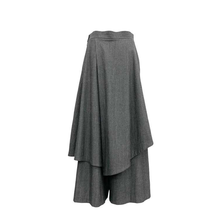 ENFOLD エンフォルド ランダムフレアスカート パンツ グレー 38 300BA331-2510