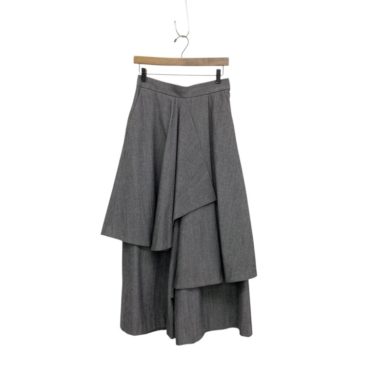 ENFOLD エンフォルド ランダムフレアスカート パンツ グレー 38 300BA331-2510