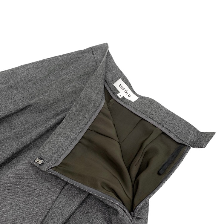 ENFOLD エンフォルド ランダムフレアスカート パンツ グレー 38 300BA331-2510