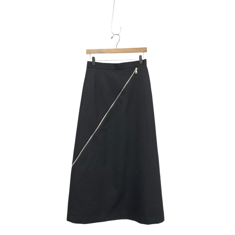 PHOTOCOPIEU フォトコピュー CELIA ZIP-DETAIL LONG SKIRT ジップフレアスカート ブラック 38 242CLA