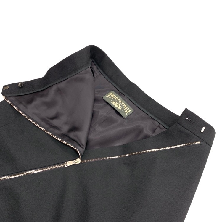 PHOTOCOPIEU フォトコピュー CELIA ZIP-DETAIL LONG SKIRT ジップフレアスカート ブラック 38 242CLA