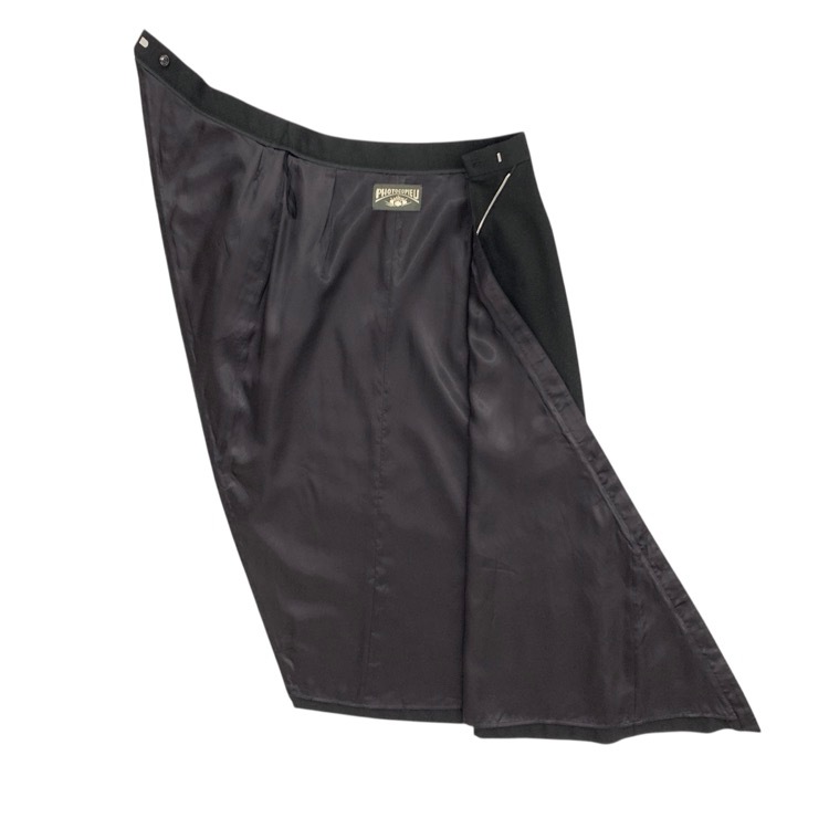 PHOTOCOPIEU フォトコピュー CELIA ZIP-DETAIL LONG SKIRT ジップフレアスカート ブラック 38 242CLA