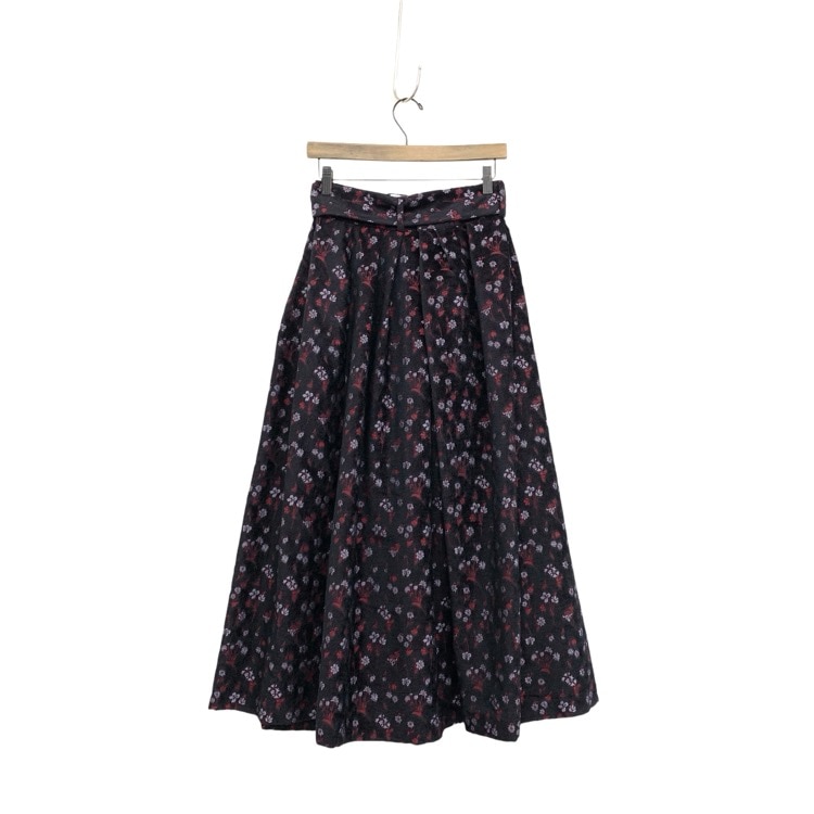 Mame Kurogouchi マメクロゴウチ Floral Jacquard Flared Skirt フローラルジャガードフレアスカート ブラック 2 MM22PF-SK704