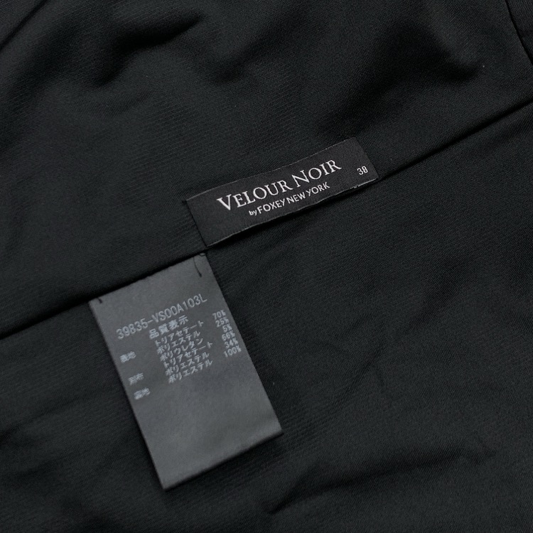 VELOUR NOIR by FOXEY フォクシー ドレス ベロアブロッサム 異素材切替 ブラック 38 39835-VSOOA
