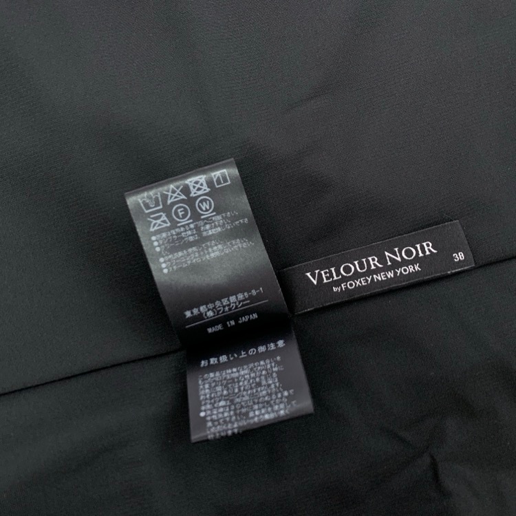 VELOUR NOIR by FOXEY フォクシー ドレス ベロアブロッサム 異素材切替 ブラック 38 39835-VSOOA