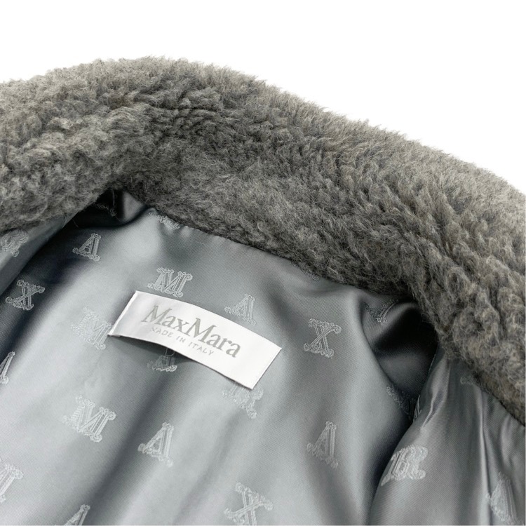 MaxMara マックスマーラ テディ ベア ケープ ボア コート グレー 473609236