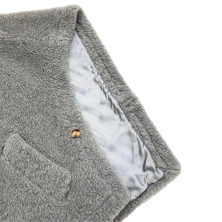 MaxMara マックスマーラ テディ ベア ケープ ボア コート グレー 473609236