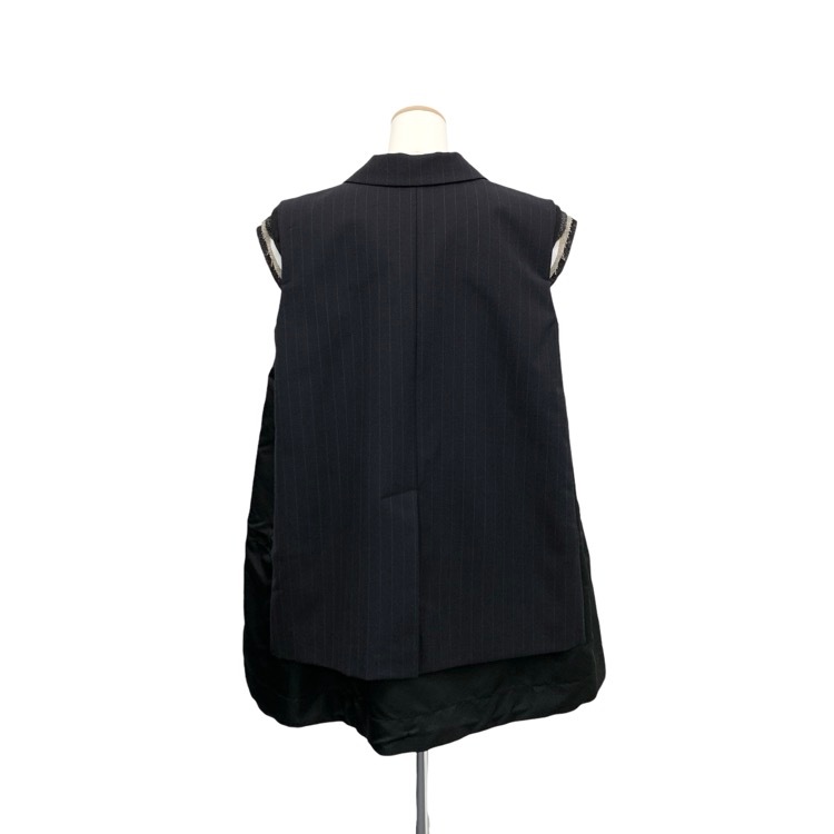 未使用品 2024SS sacai サカイ Chalk Stripe Vest チョークストライプベスト ジレ グレー 2 24-07118