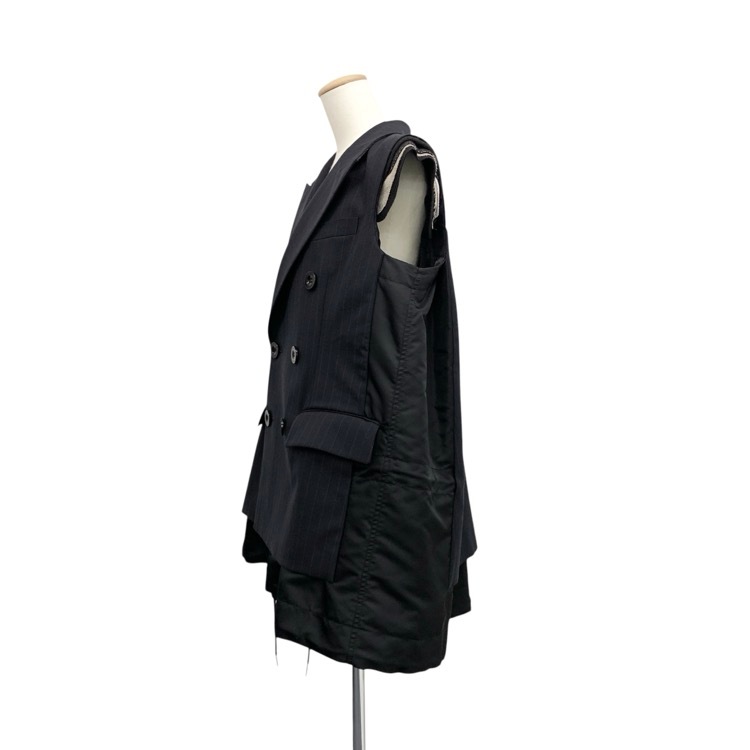 未使用品 2024SS sacai サカイ Chalk Stripe Vest チョークストライプベスト ジレ グレー 2 24-07118