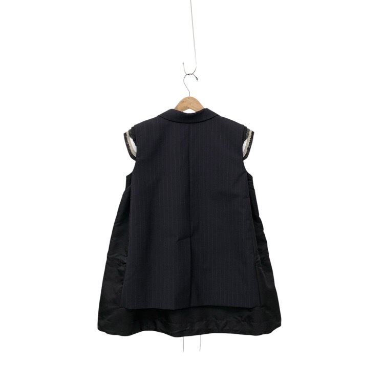 未使用品 2024SS sacai サカイ Chalk Stripe Vest チョークストライプベスト ジレ グレー 2 24-07118