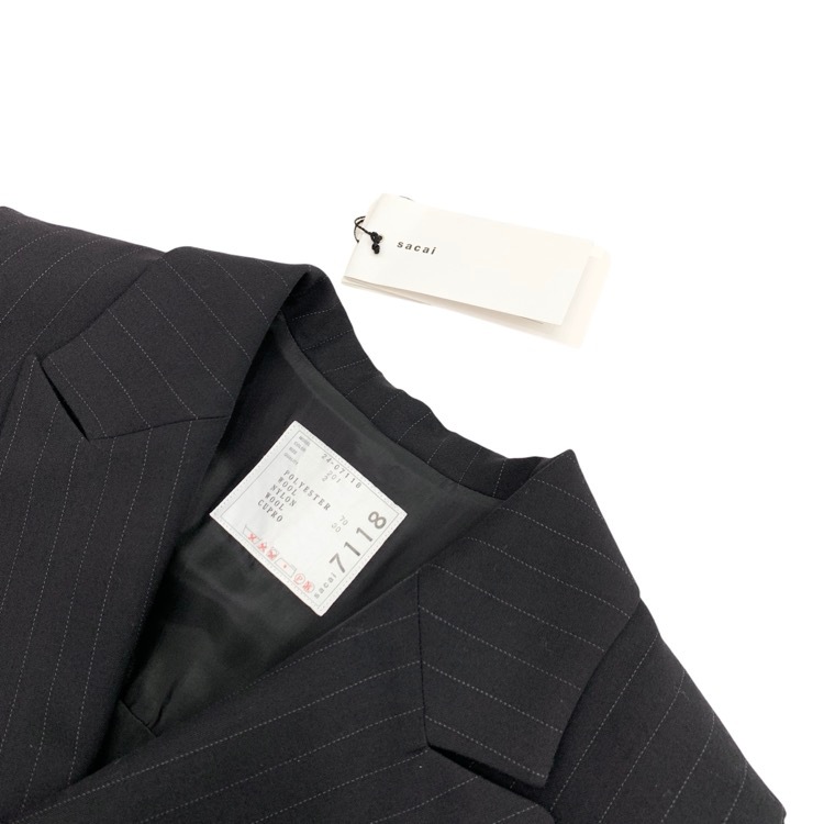 未使用品 2024SS sacai サカイ Chalk Stripe Vest チョークストライプベスト ジレ グレー 2 24-07118