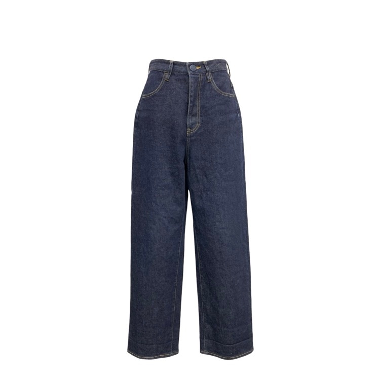 ENFOLD エンフォルド ワイドデニム パンツ ダークブルー 36 300BS631-0530