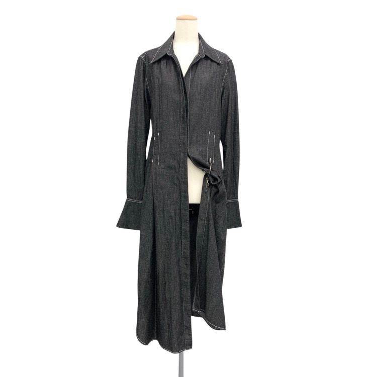 mister it. ミスターイット Robe デニムシャツワンピース Dカン ブラック F robe-et-moi-wed