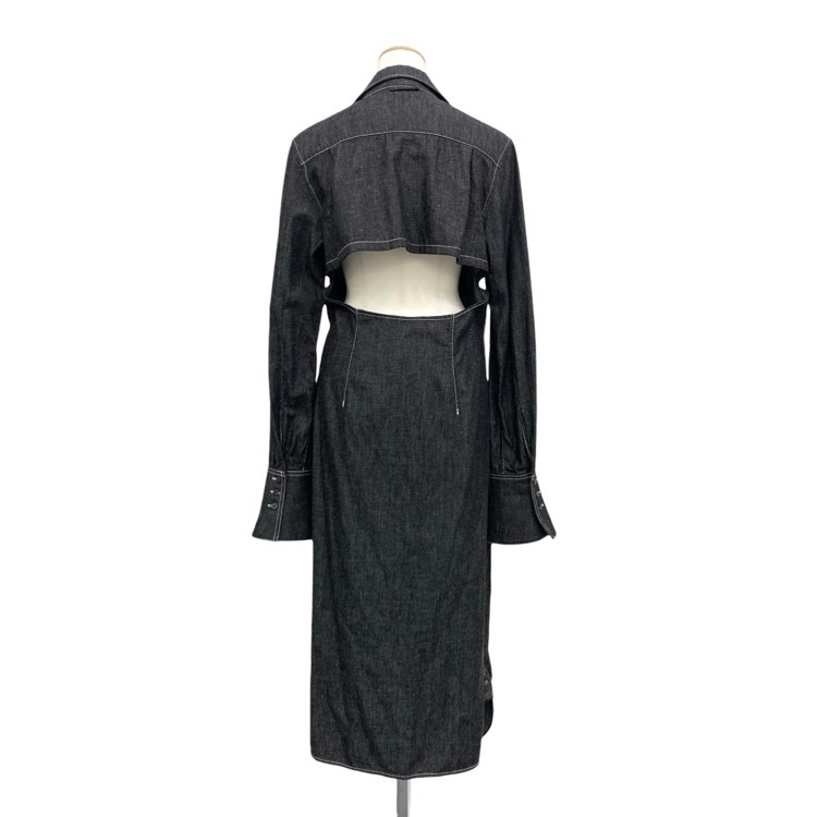 mister it. ミスターイット Robe デニムシャツワンピース Dカン ブラック F robe-et-moi-wed