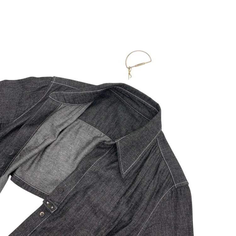 mister it. ミスターイット Robe デニムシャツワンピース Dカン ブラック F robe-et-moi-wed