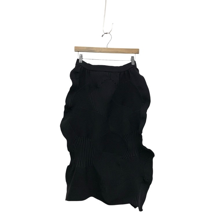 2025AW ISSEY MIYAKE イッセイミヤケ KONE KONE Skirt 変形ニットスカート ブラック 2 IM53KG260