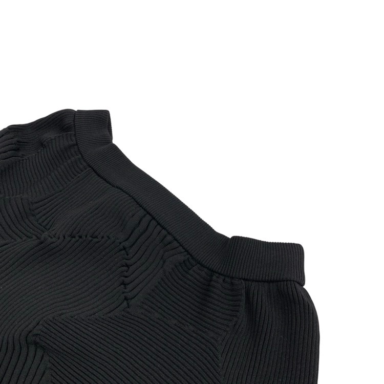 2025AW ISSEY MIYAKE イッセイミヤケ KONE KONE Skirt 変形ニットスカート ブラック 2 IM53KG260